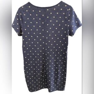Women's Navy Star Print Top